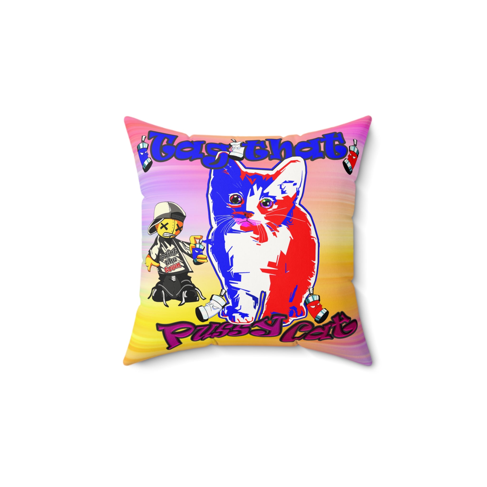 tag that - Faux Suede Square Pillow - (color blur)