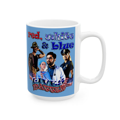 rw&b lives matter - White Mug (light blue)