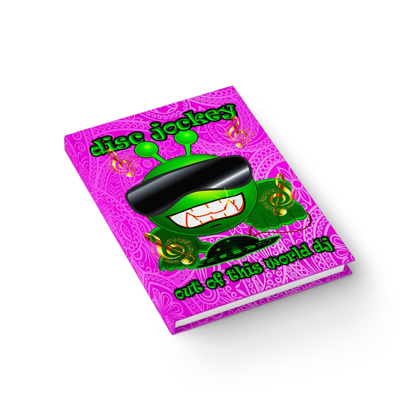 disc jockey - journal-blank (pink swirl)