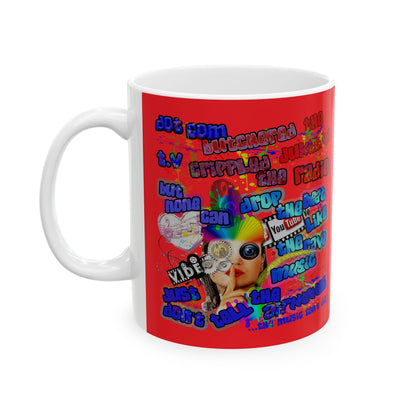 drop the beat - White Mug (red)