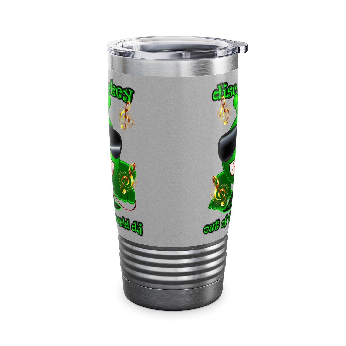 disc jockey - Ringneck Tumbler, 20oz (light grey)