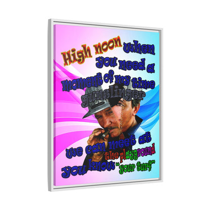high noon - framed canvas art (light blue-pink wave)