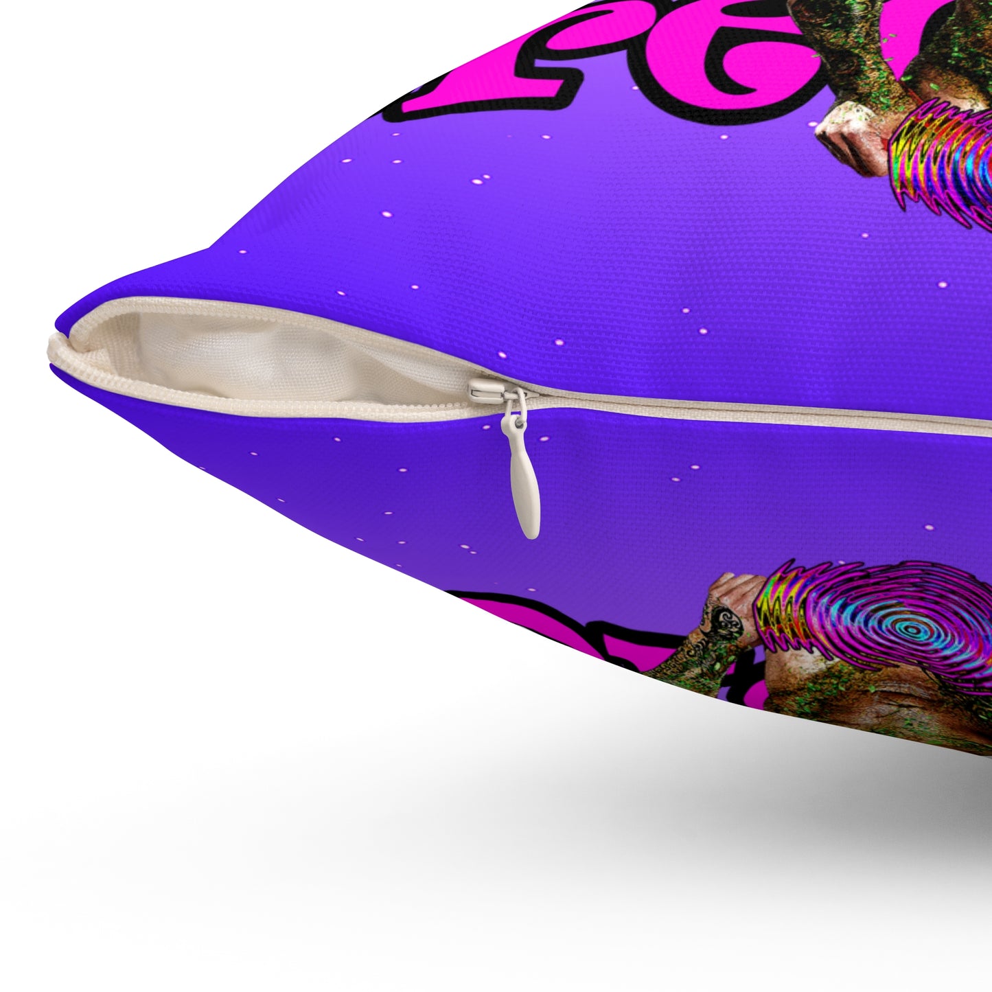 hoes b4 bros - Spun Polyester Square Pillow - (purple-pink wave)