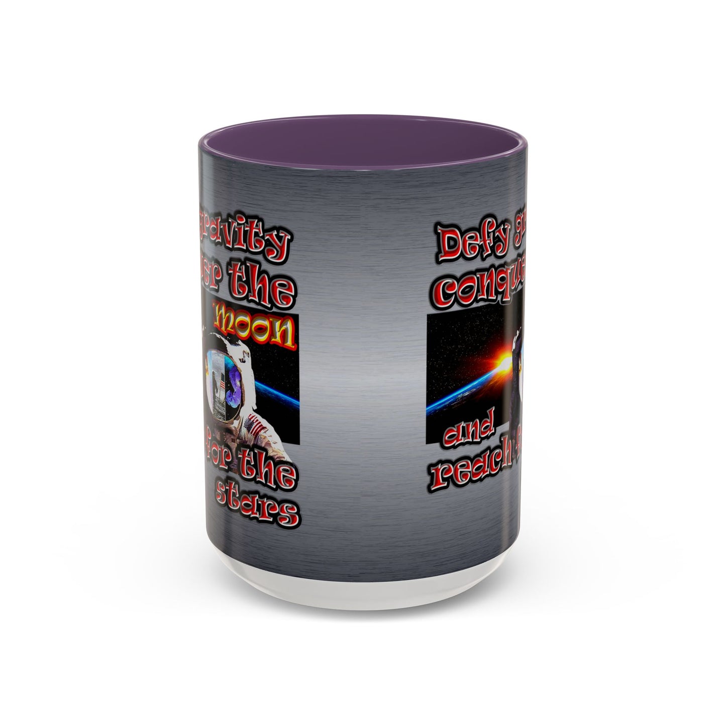 defy conquer reach - Accent Mug (brushed nickel)