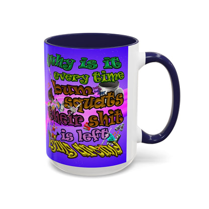 the bum's shit - Accent Mug (purple-pink wave)