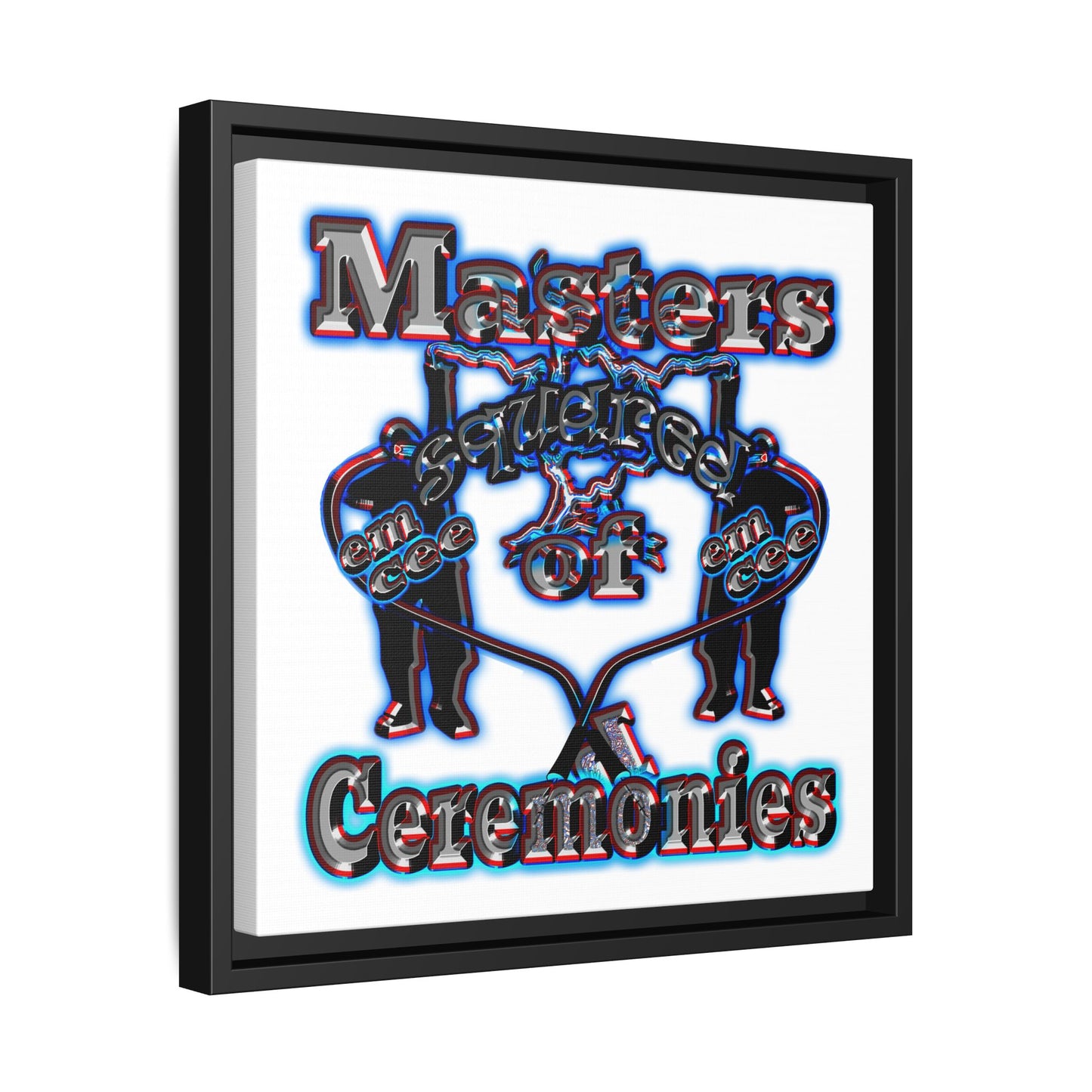 em cee squared - framed canvas art (white)