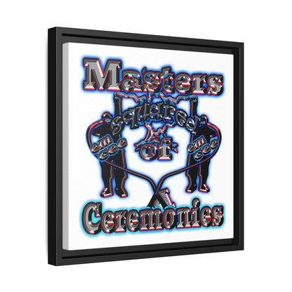 em cee squared - framed canvas art (white)