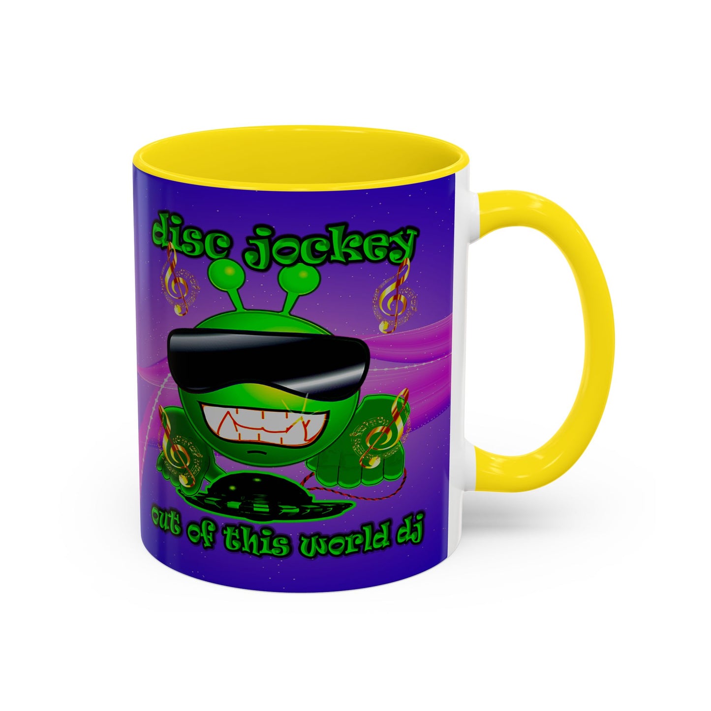 disc jockey - Accent Mug (purple-pink wave)