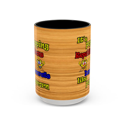 popping like popcorn - Accent Mug (butterscotch wood finish)