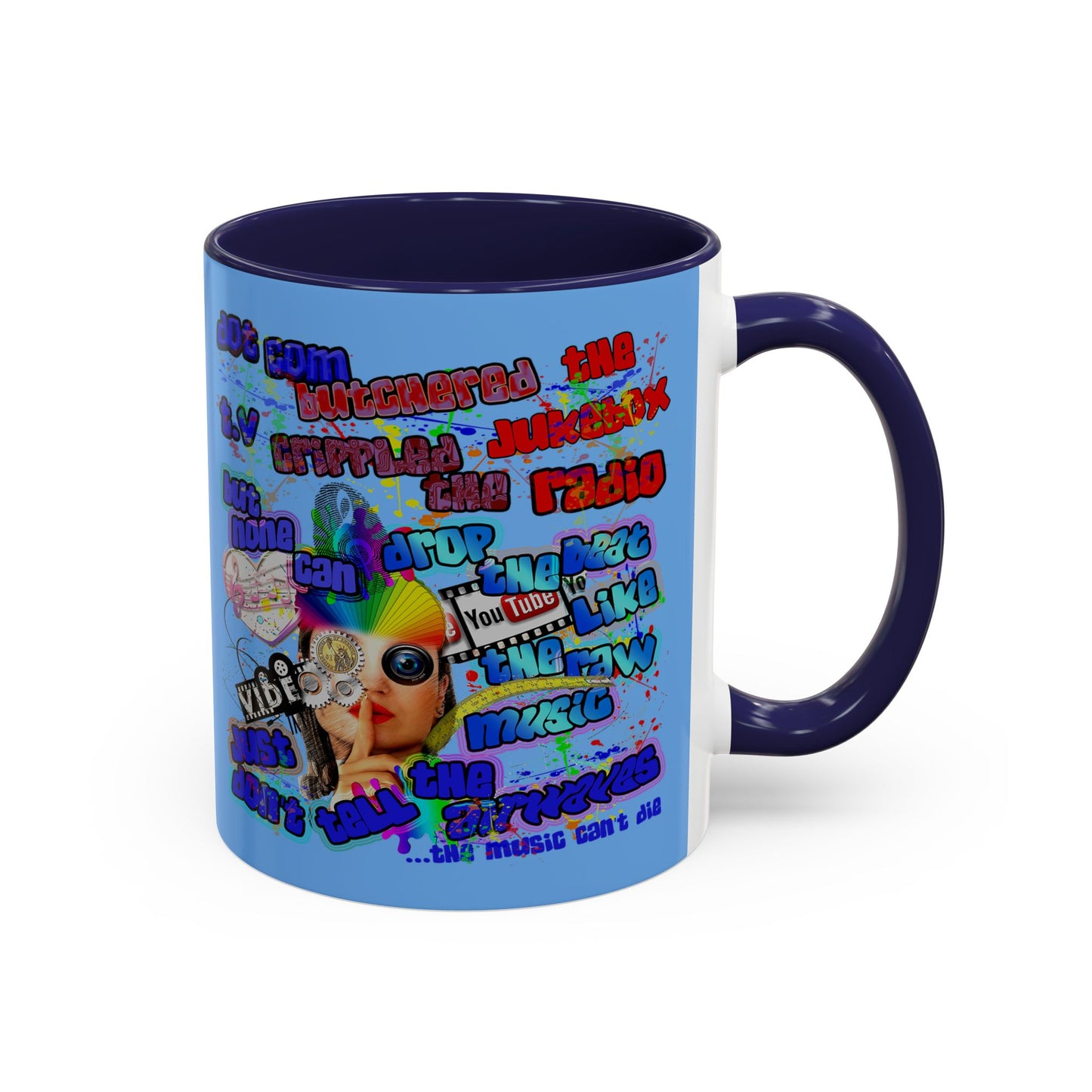 drop the beat - Accent Mug (light blue)