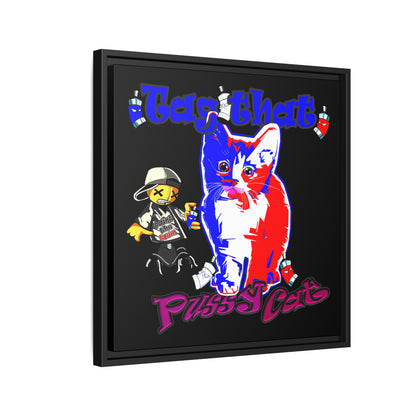 tag that - framed canvas art (black)