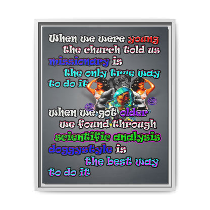 doggystyle - framed canvas art (grey-light grey)