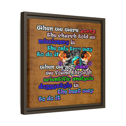 doggystyle - framed canvas art (brown papyrus)