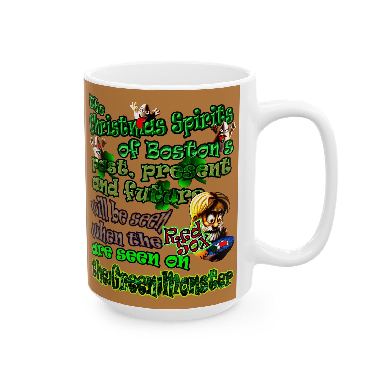 christmas spirits of boston - White Mug (light brown)