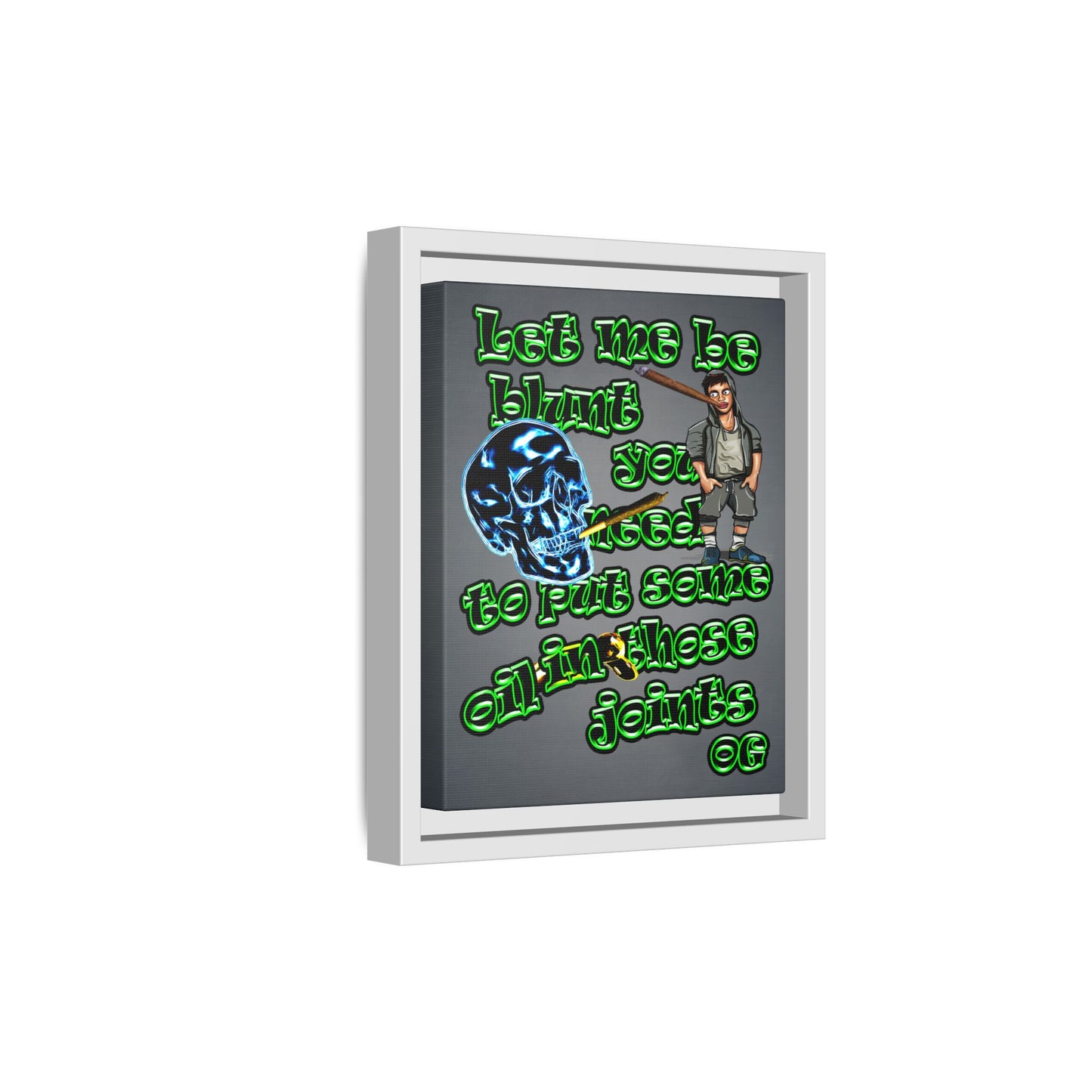 og - framed canvas art (grey-light grey)