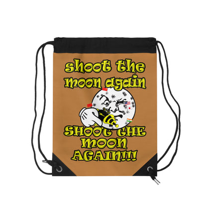shoot the moon again - Drawstring Bag (light brown)