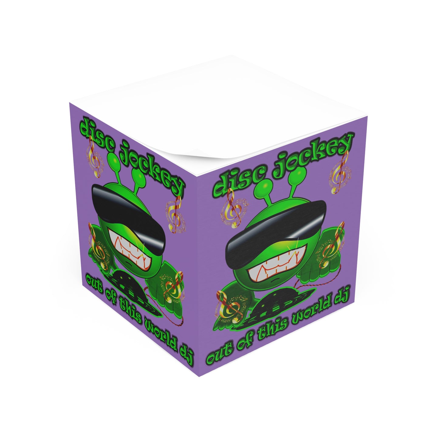 disc jockey - note cube (light purple)