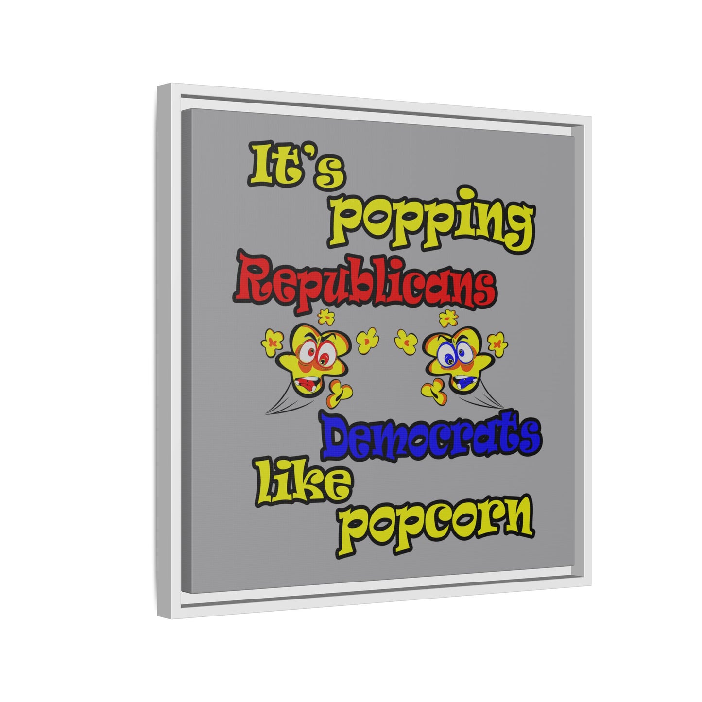 popping like popcorn - framed canvas art (grey)