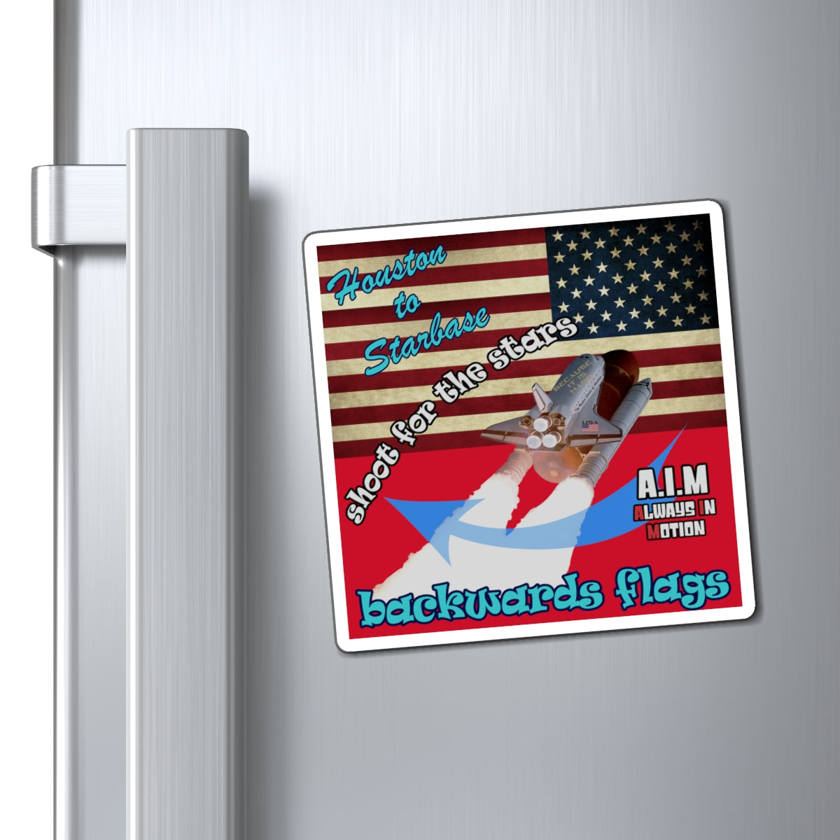 shoot for the stars - Magnets - (dark red)