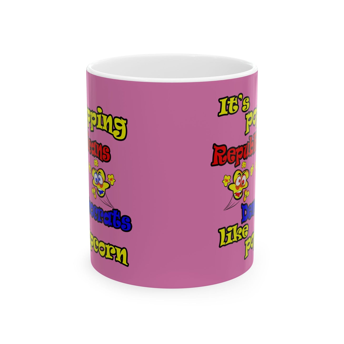 popping like popcorn - White Mug (light pink)