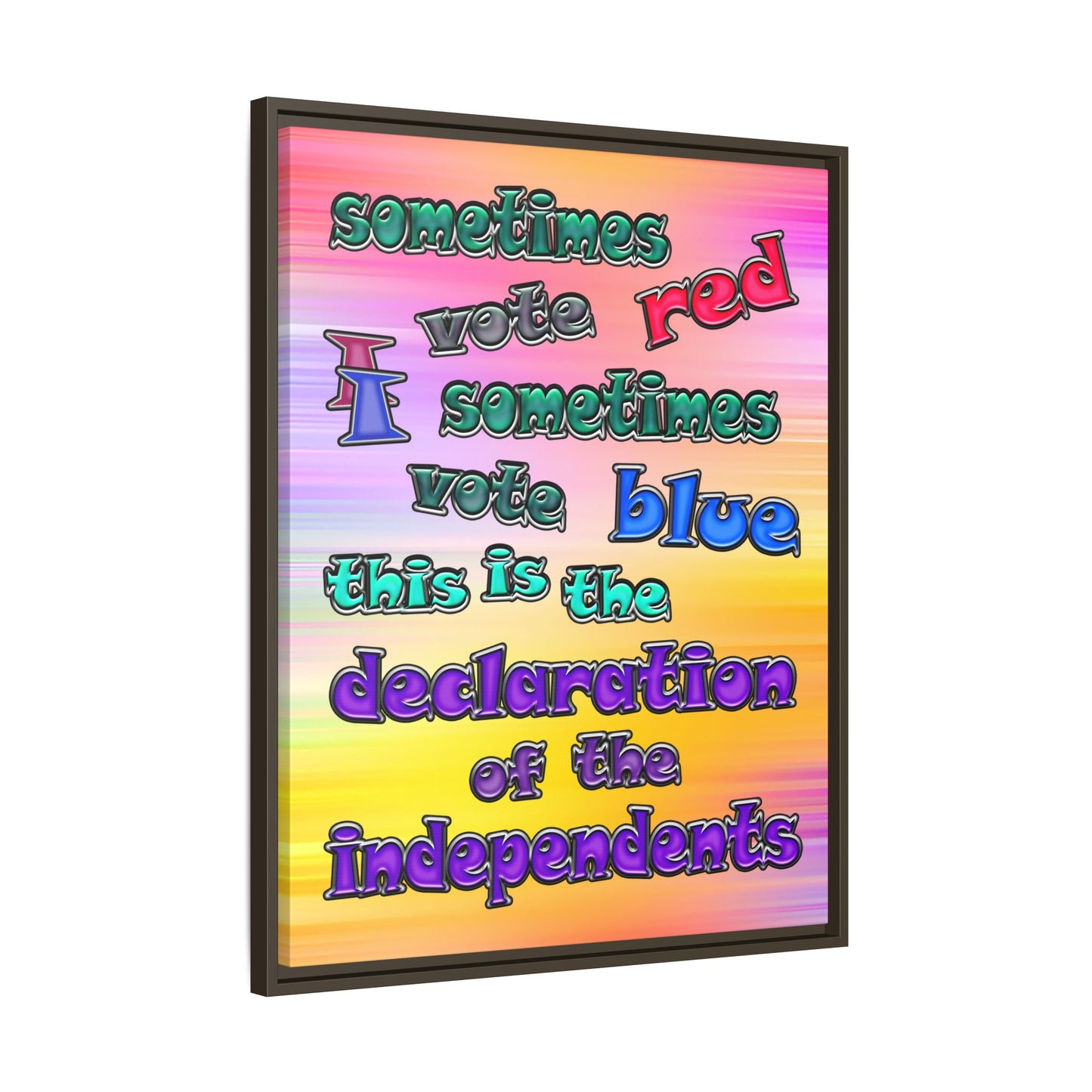 declaration of the independents - framed canvas art (color blur)