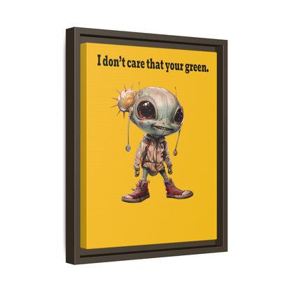 I don't care that your green - framed canvas art (yellow)