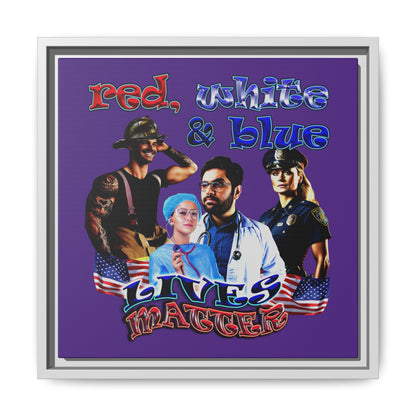 rw&b lives matter - framed canvas art (purple)