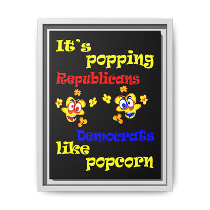 popping like popcorn - framed canvas art (black)
