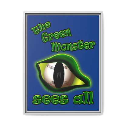 green monster - framed canvas art (dark blue)