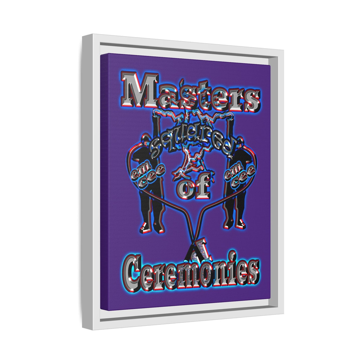 em cee squared - framed canvas art (purple)