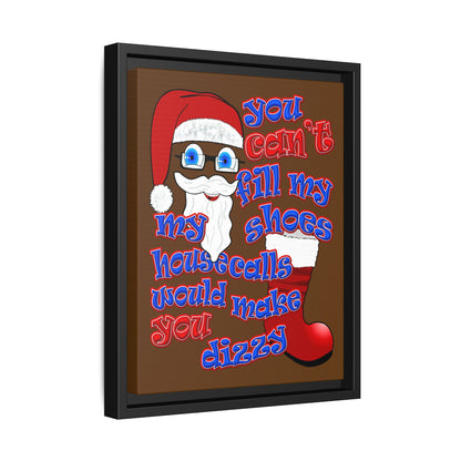 santa's shoes - framed canvas art (brown)