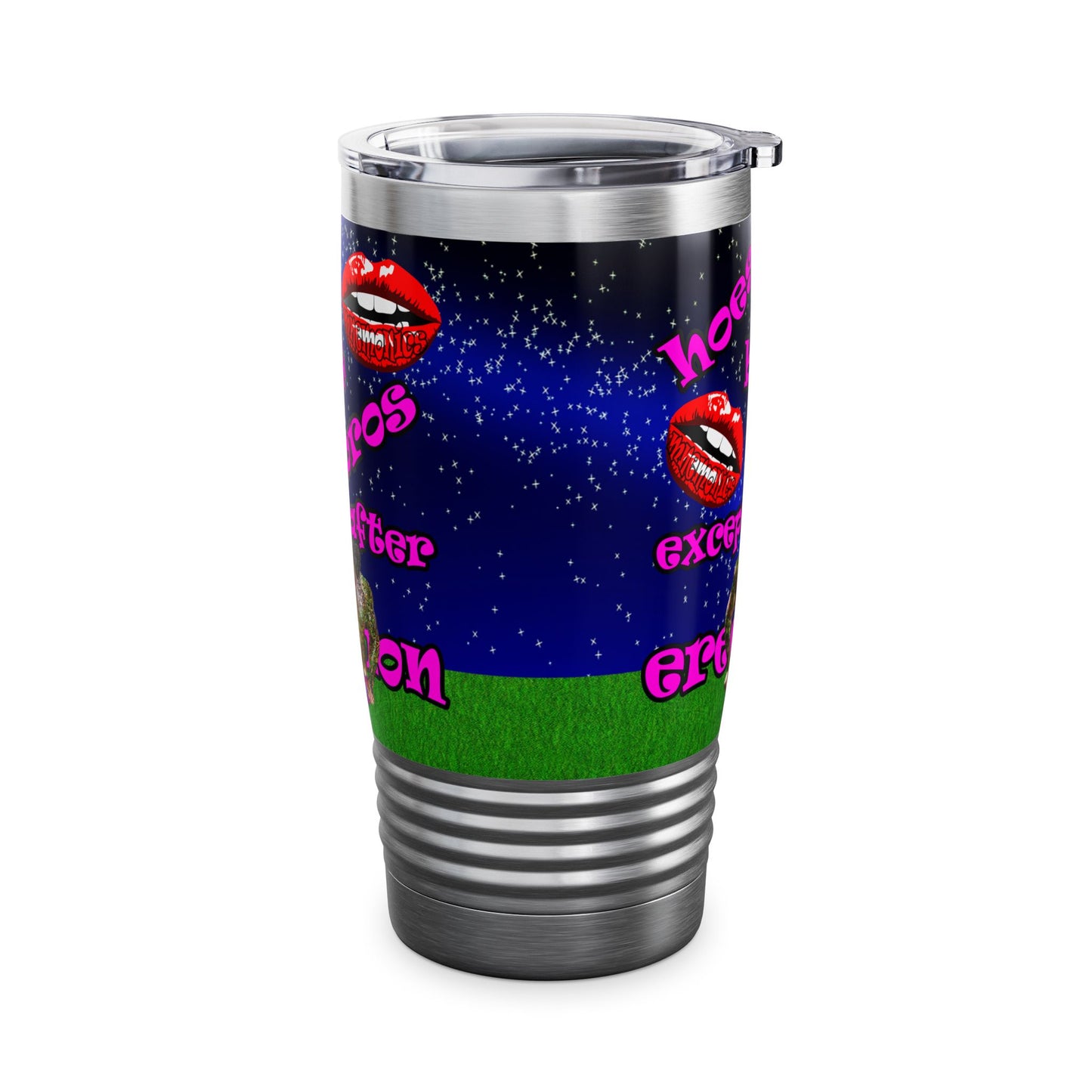 hoes b4 bros - Ringneck Tumbler, 20oz ('snoops' background)