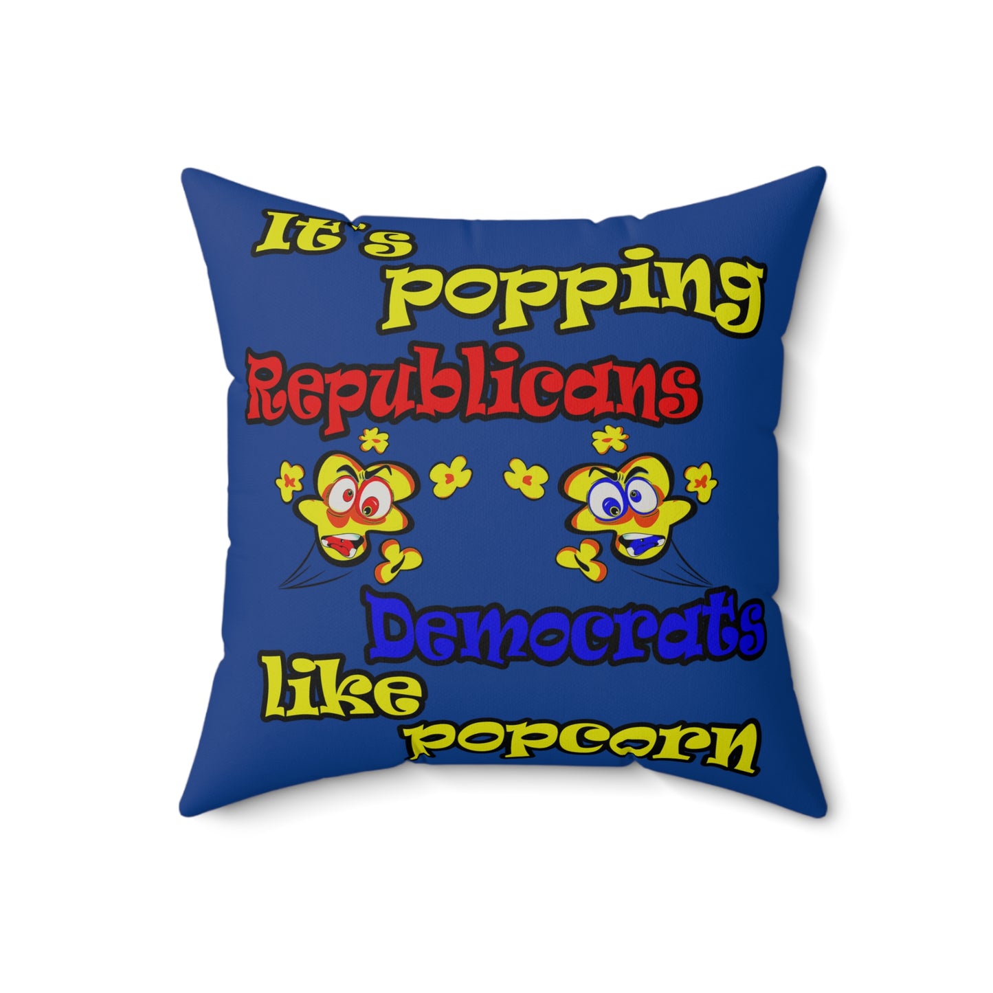 popping like popcorn - Faux Suede Square Pillow - (dark blue)