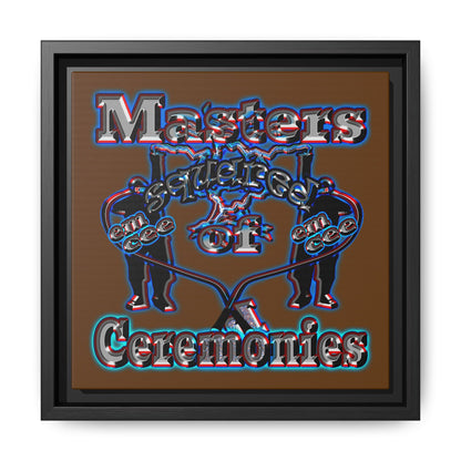 em cee squared - framed canvas art (brown)