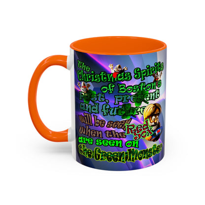christmas spirits of boston - Accent Mug (grey-pink wave)