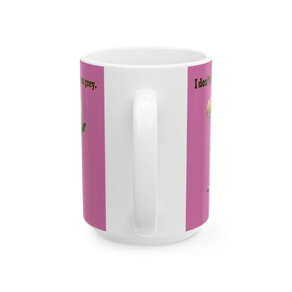 I don't care that your grey - White Mug (light pink)