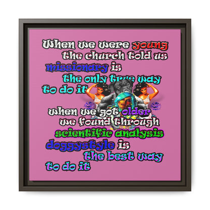 doggystyle - framed canvas art (light pink)