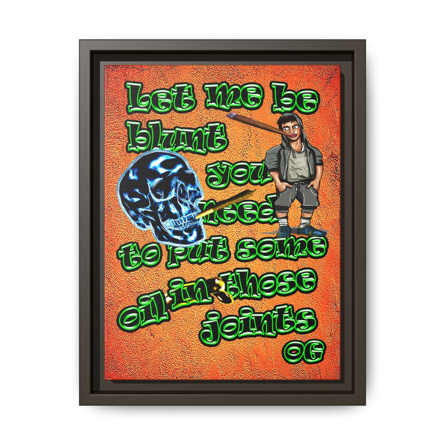 og - framed canvas art (burnt orange)