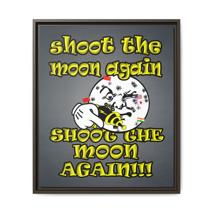 shoot the moon again - framed canvas art (grey-light grey)