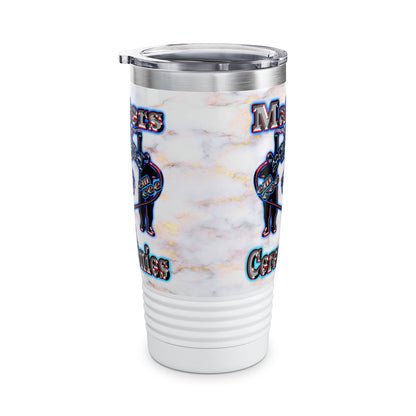 em cee squared - Ringneck Tumbler, 20oz (white marble)