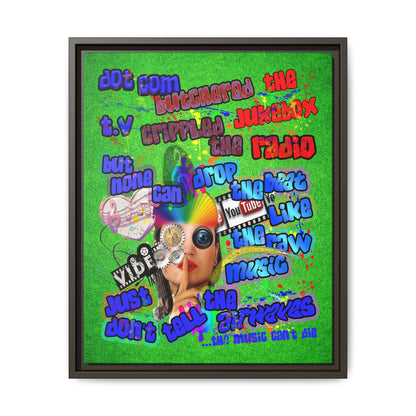 drop the beat - framed canvas art (green turf)