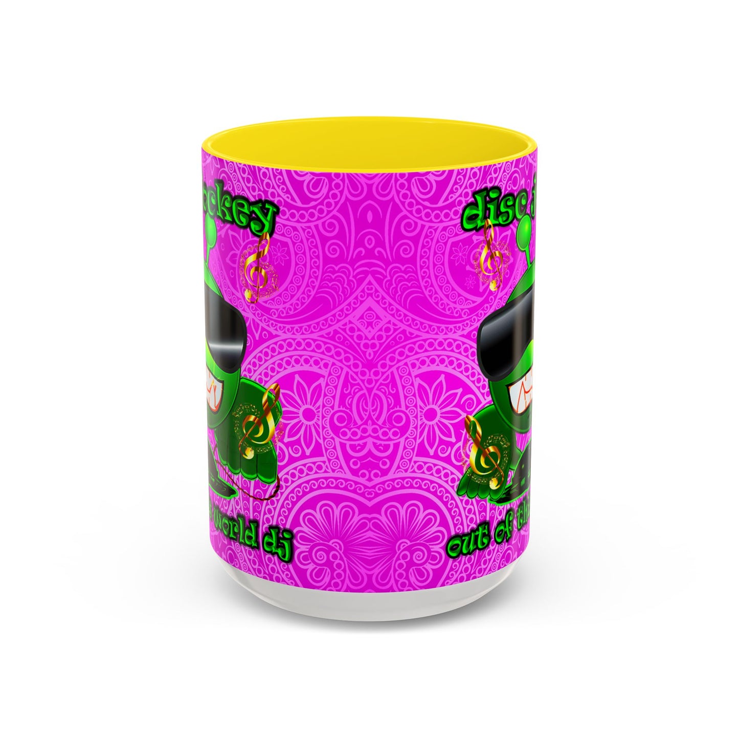 disc jockey - Accent Mug (pink swirl)