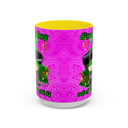 disc jockey - Accent Mug (pink swirl)