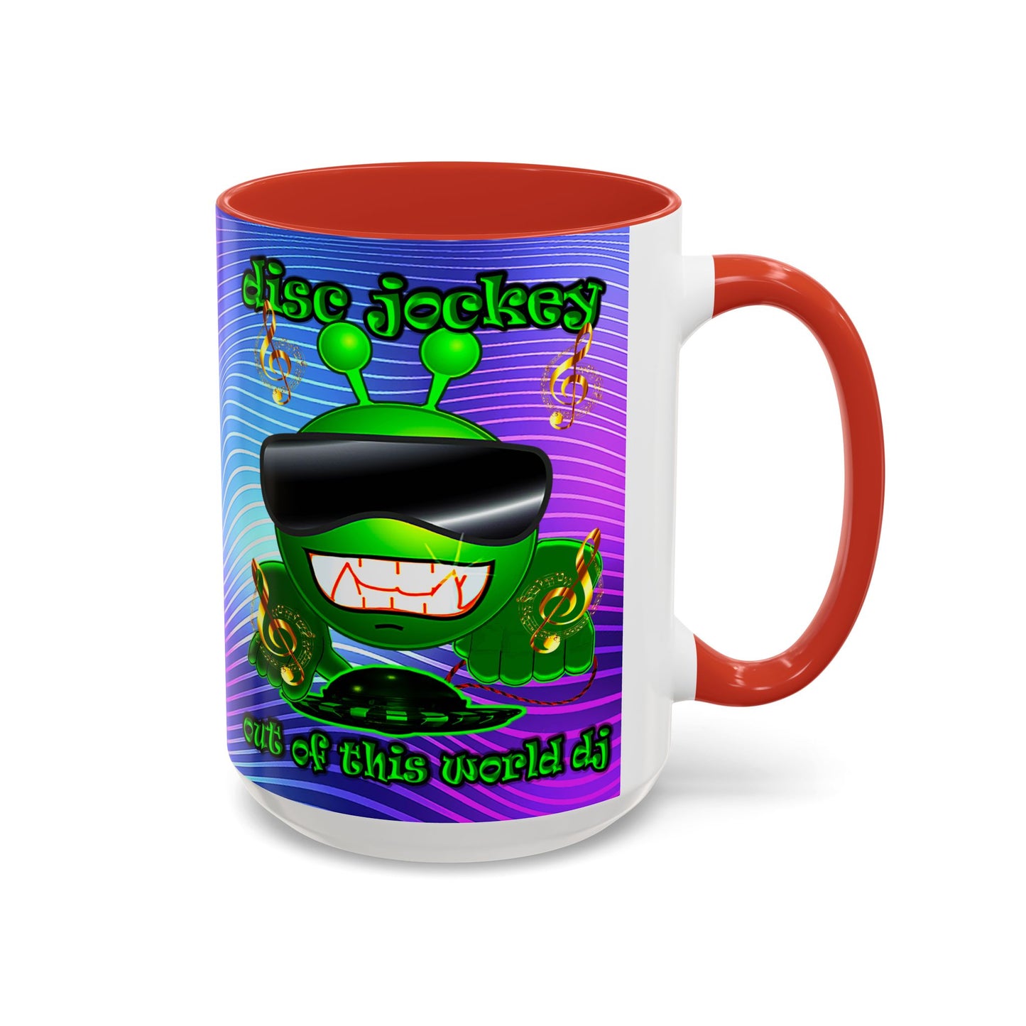 disc jockey - Accent Mug (purple wave)