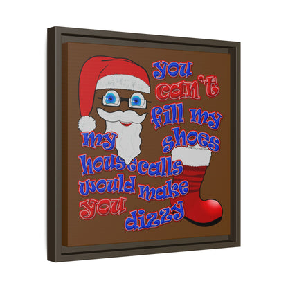santa's shoes - framed canvas art (brown)