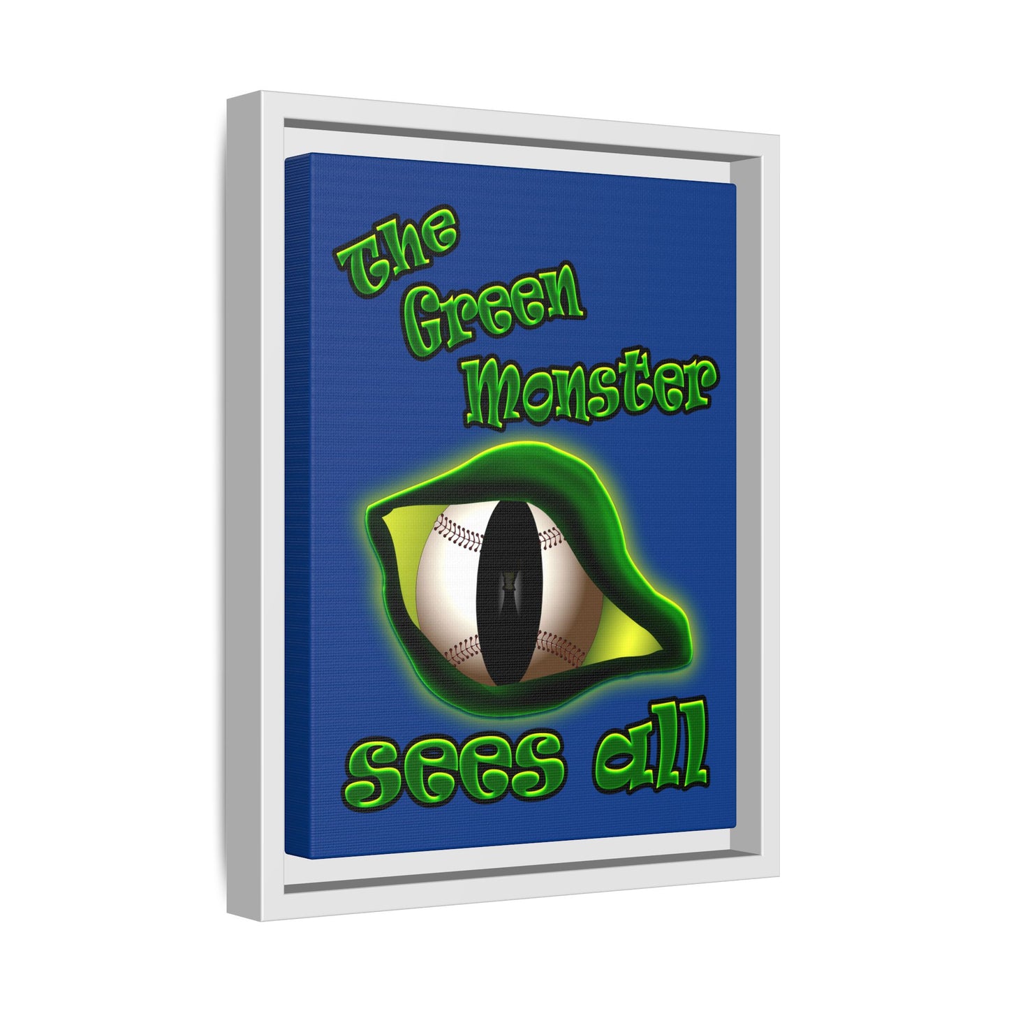 green monster - framed canvas art (dark blue)