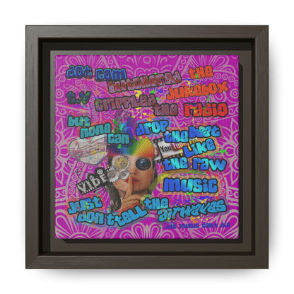 drop the beat - framed canvas art (pink swirl)
