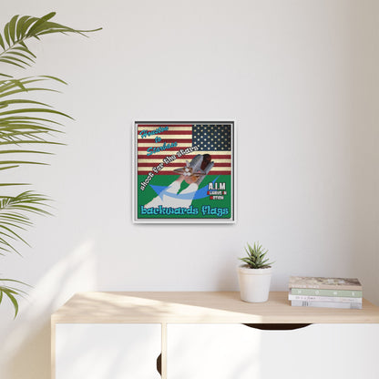 shoot for the stars - framed canvas art (dark green)