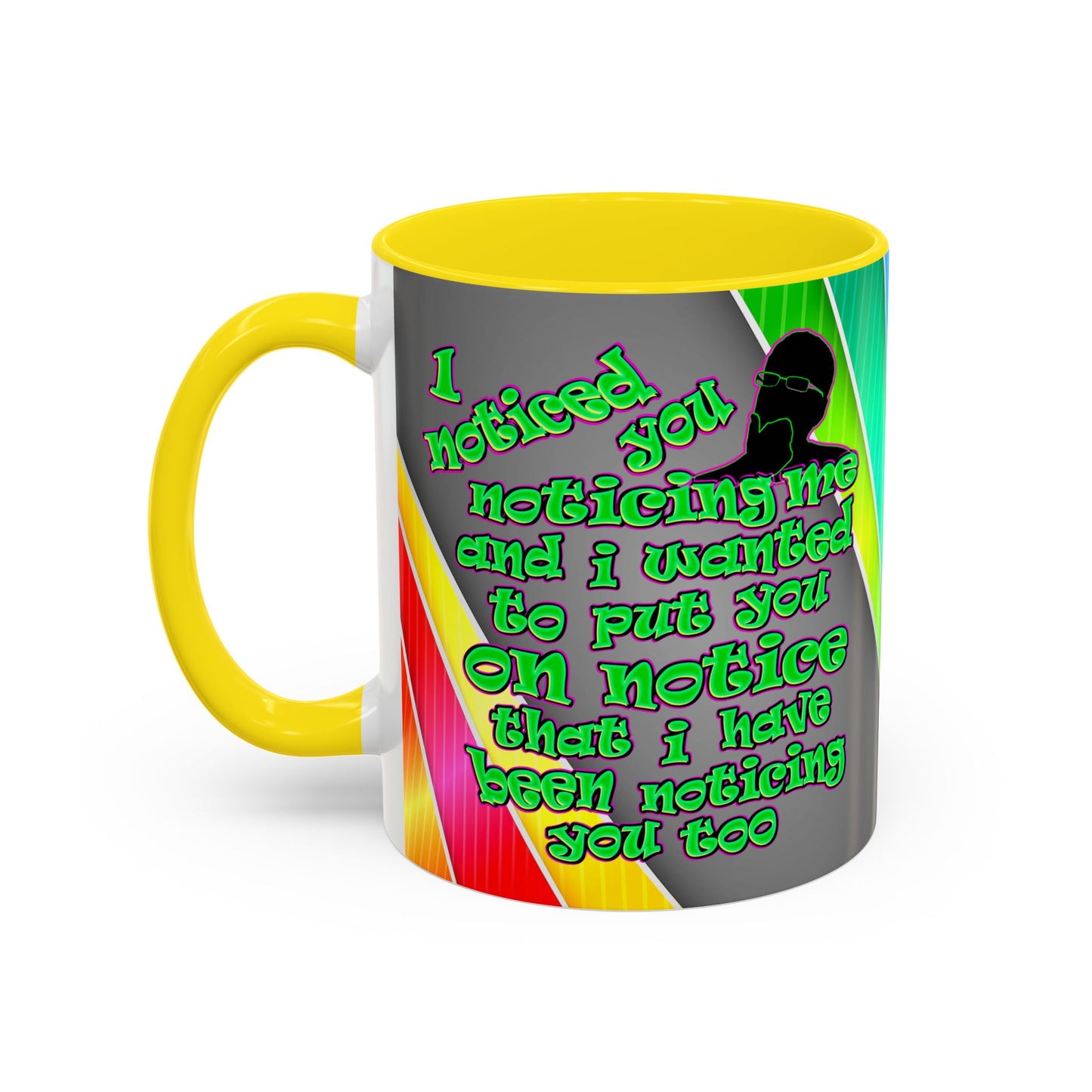 noticed you noticing - Accent Mug (rainbow split)