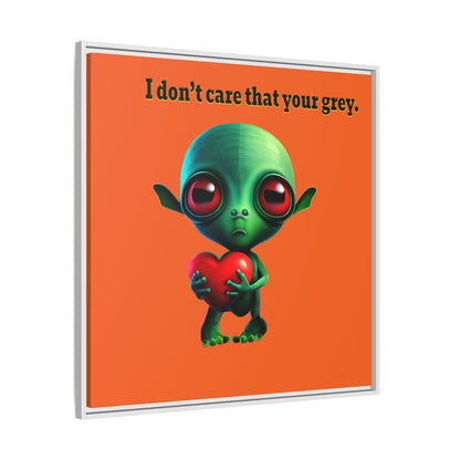 I don't care that your grey - framed canvas art (orange)